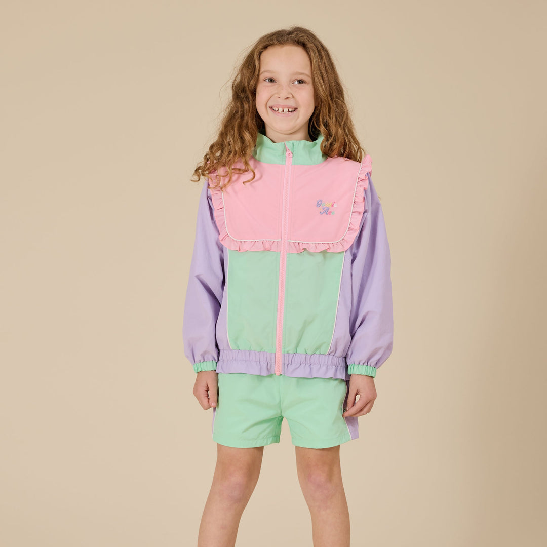 GOLDIE &amp; ACE RETRO SPORTY SHORTS: PEAPOD/LILAC