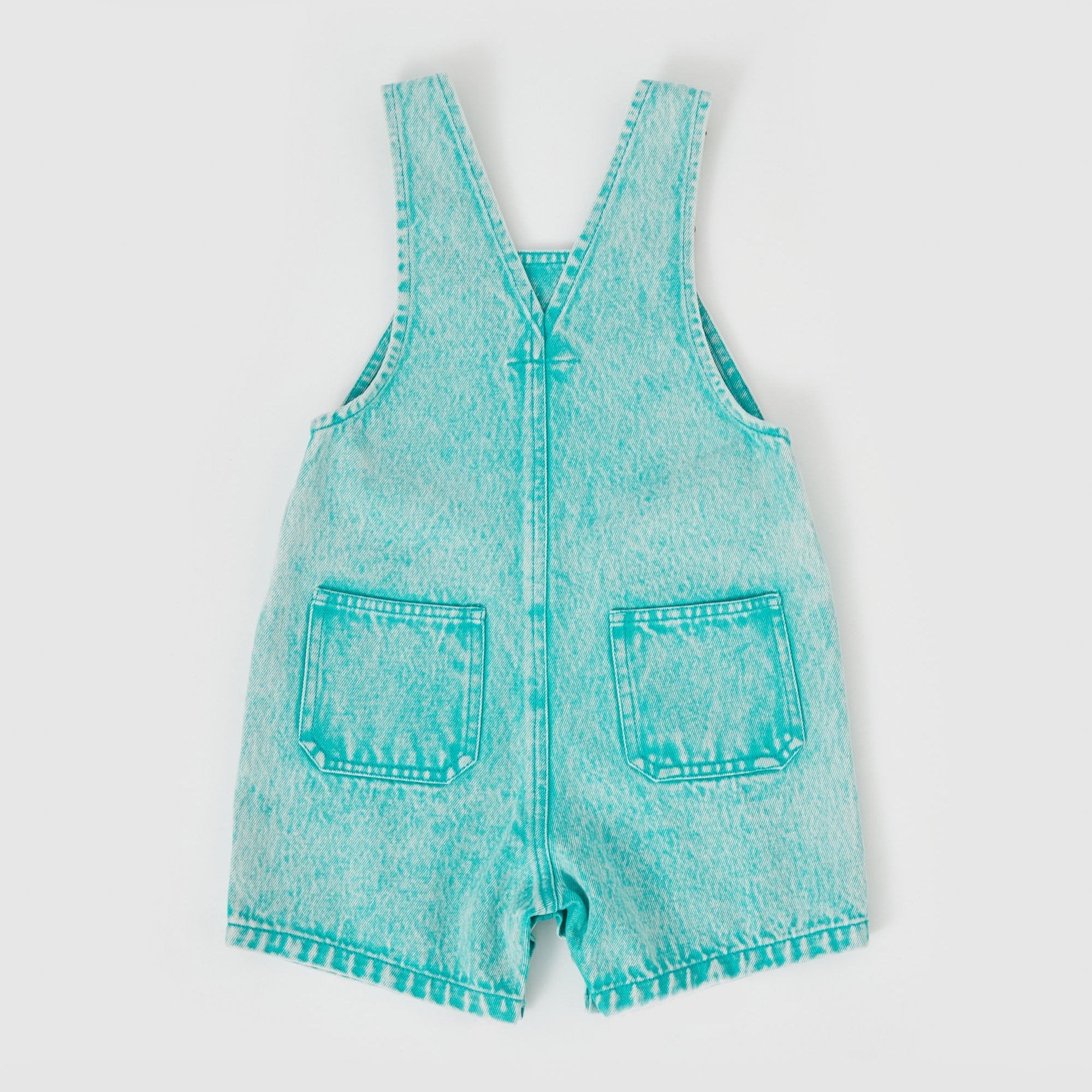 GOLDIE & ACE BURTON VINTAGE WASH DENIM OVERALLS: TURQUIOSE