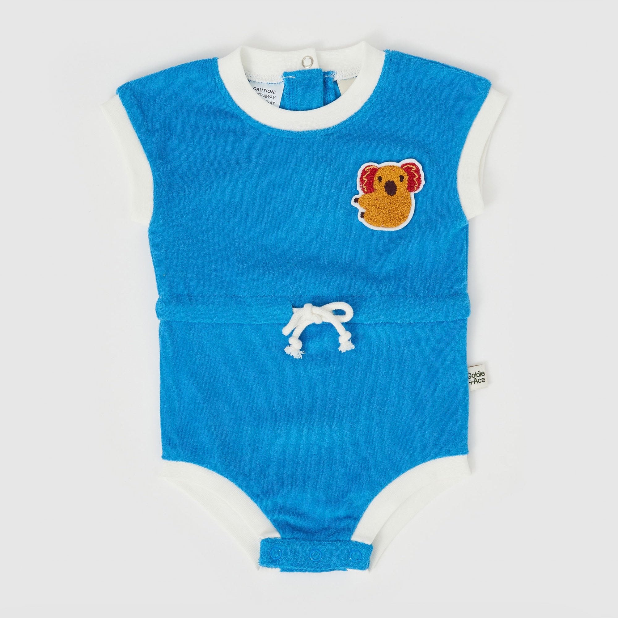 GOLDIE & ACE KOALA HUG TERRY TOWELLING ROMPER: OCEAN