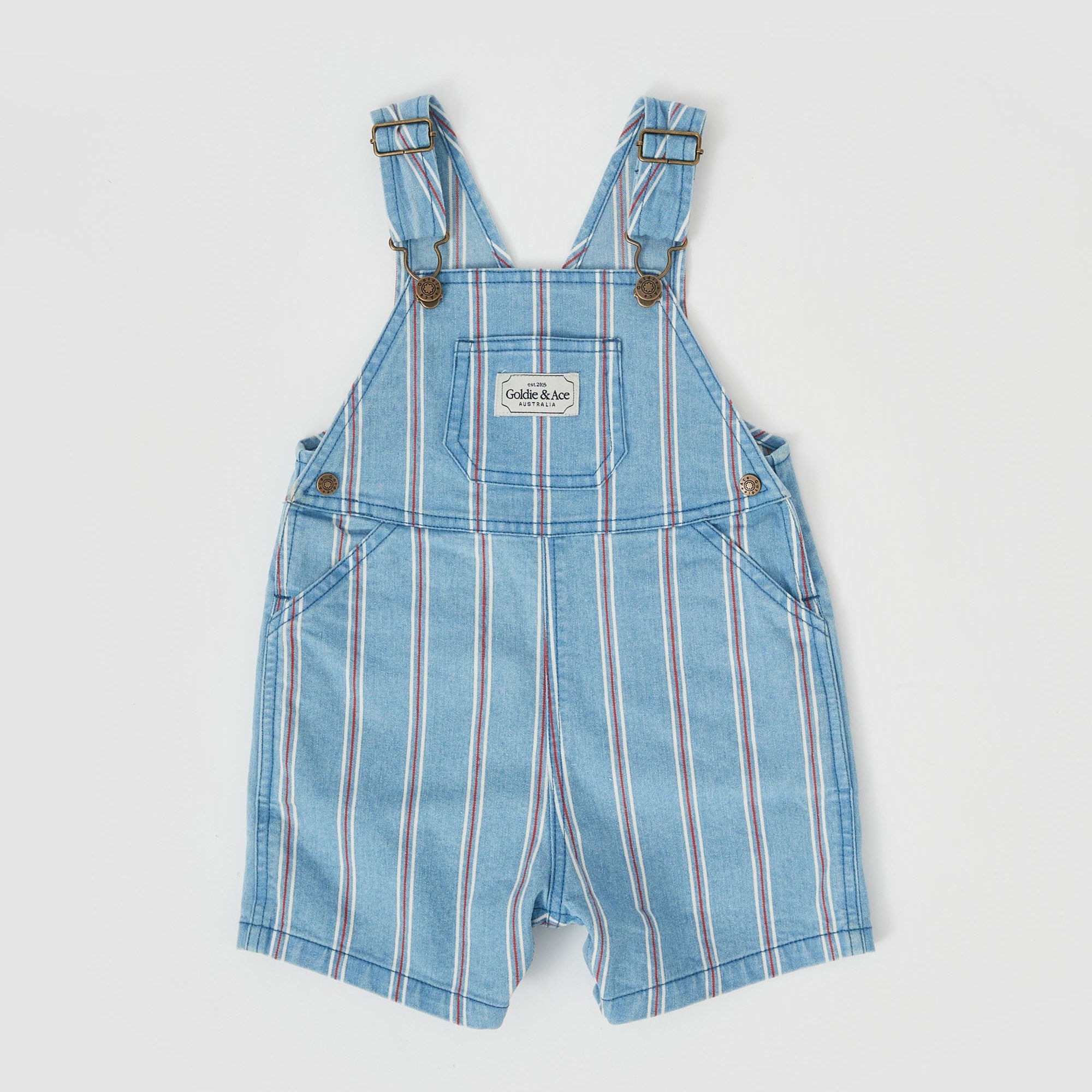 GOLDIE & ACE BURTON CLASSIC STRIPE DENIM OVERALLS