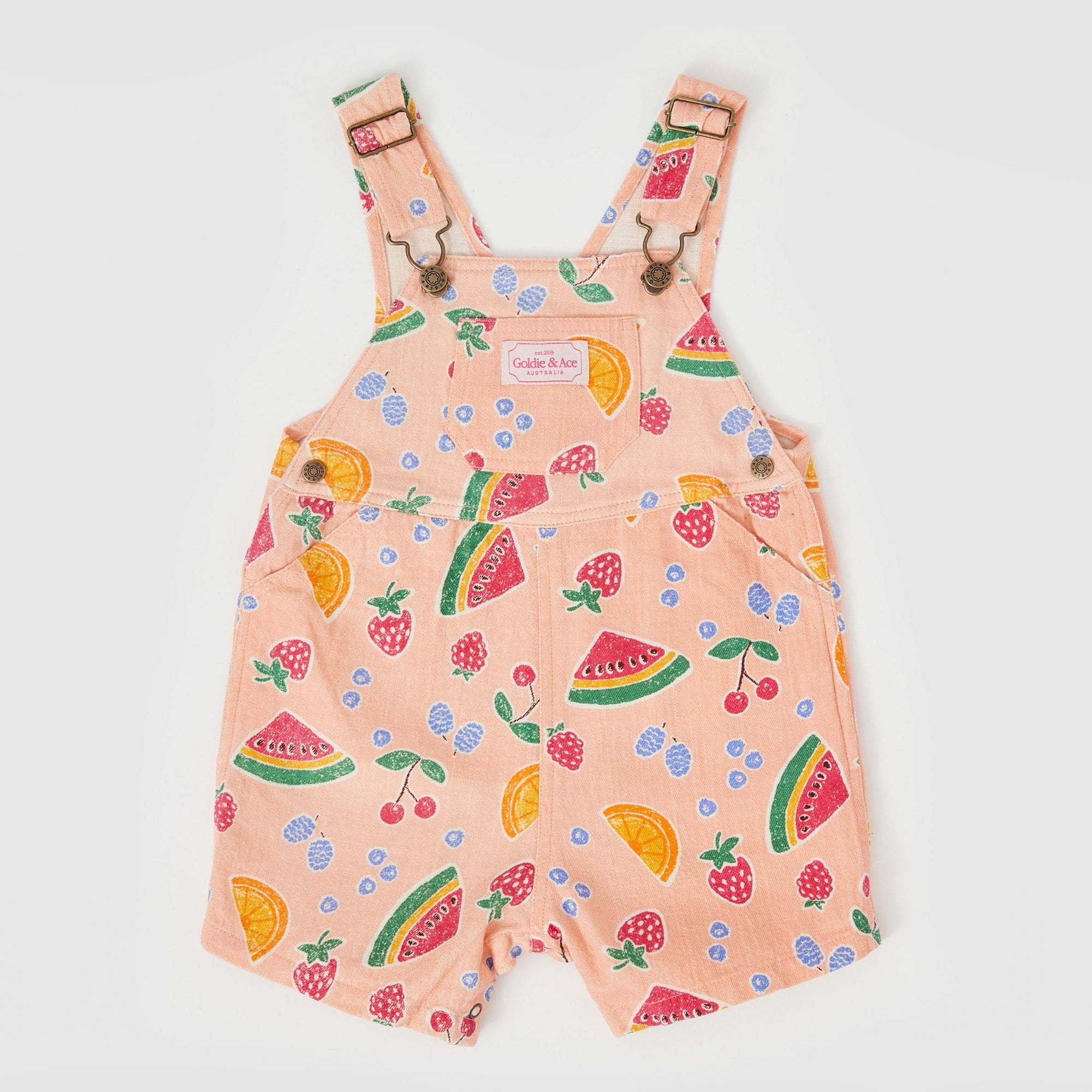 GOLDIE & ACE BURTON FRUIT SALAD LINEN OVERALLS