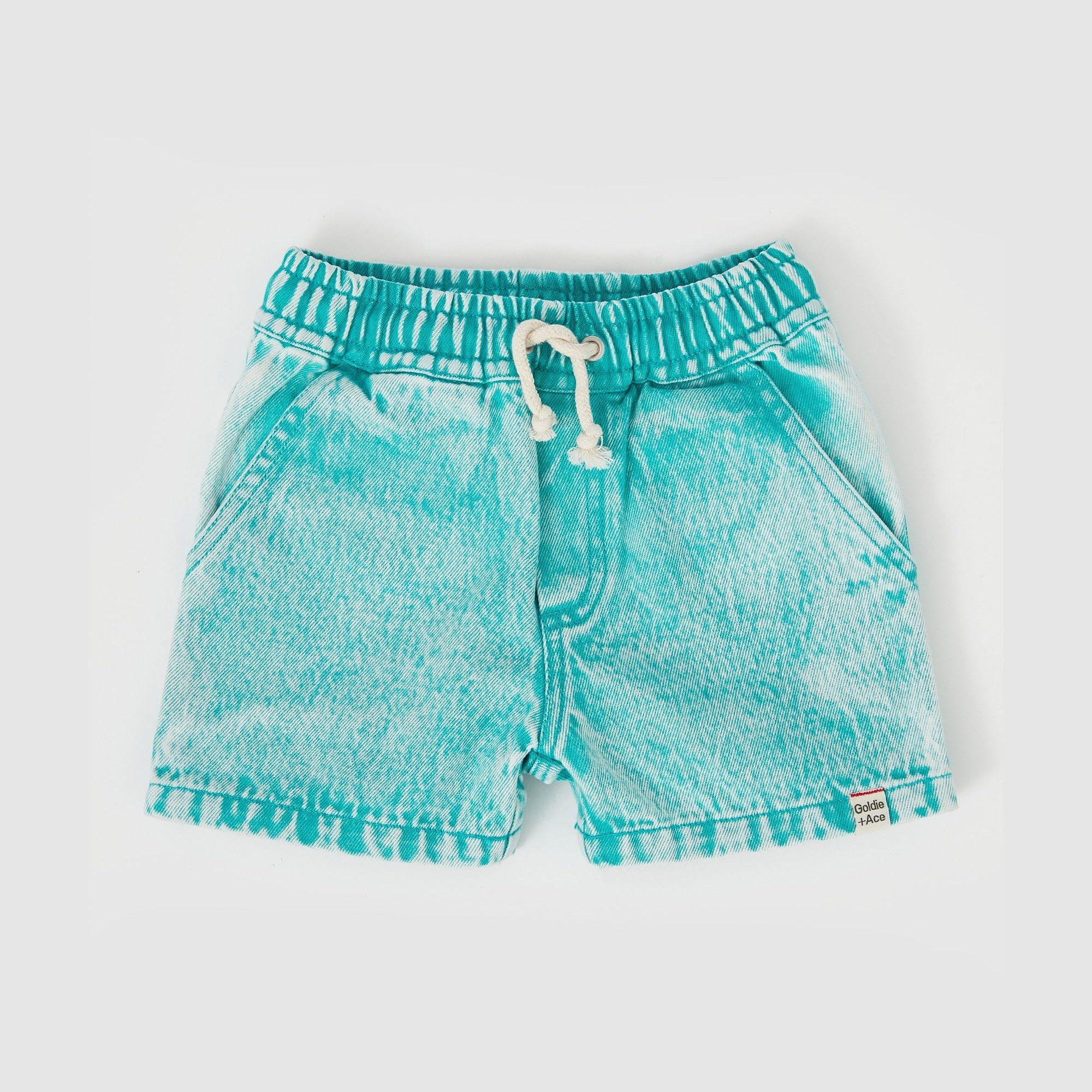 GOLDIE & ACE NOAH DENIM SHORTS: TURQUOISE