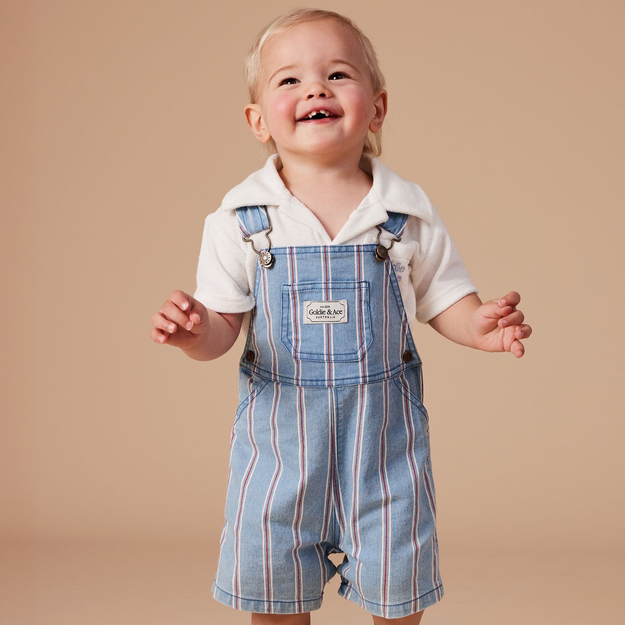 GOLDIE & ACE BURTON CLASSIC STRIPE DENIM OVERALLS