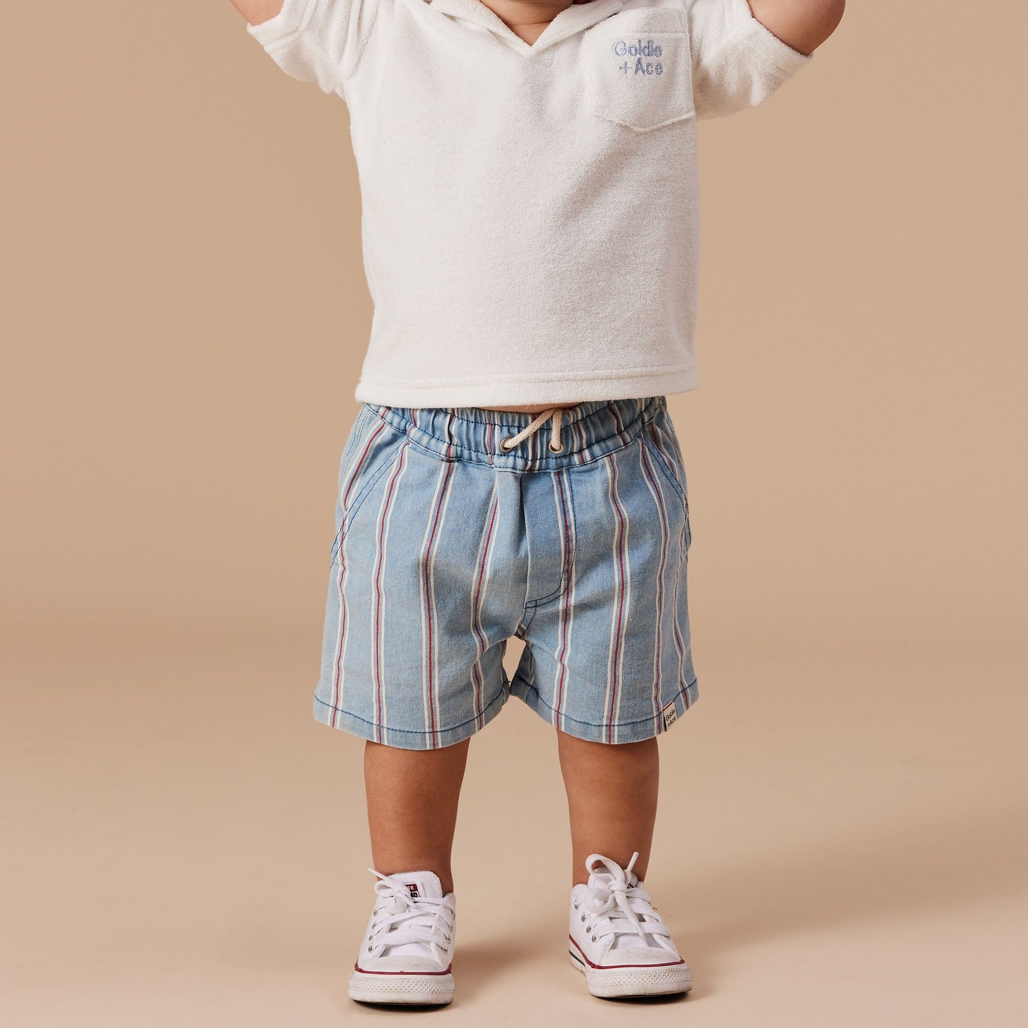 GOLDIE & ACE NOAH CLASSIC STRIPE DENIM SHORTS