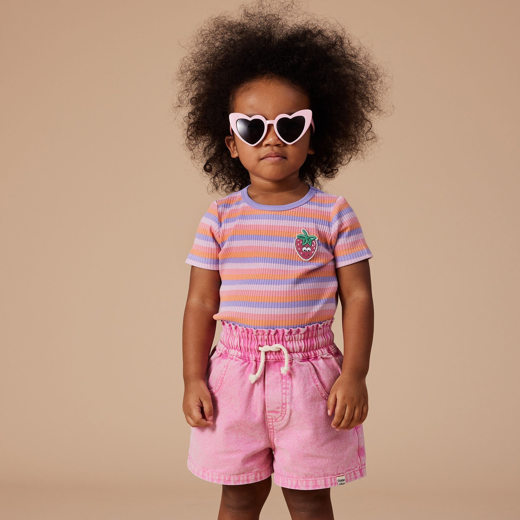 GOLDIE & ACE ZIGGY DENIM SHORTS: BUBBLEGUM