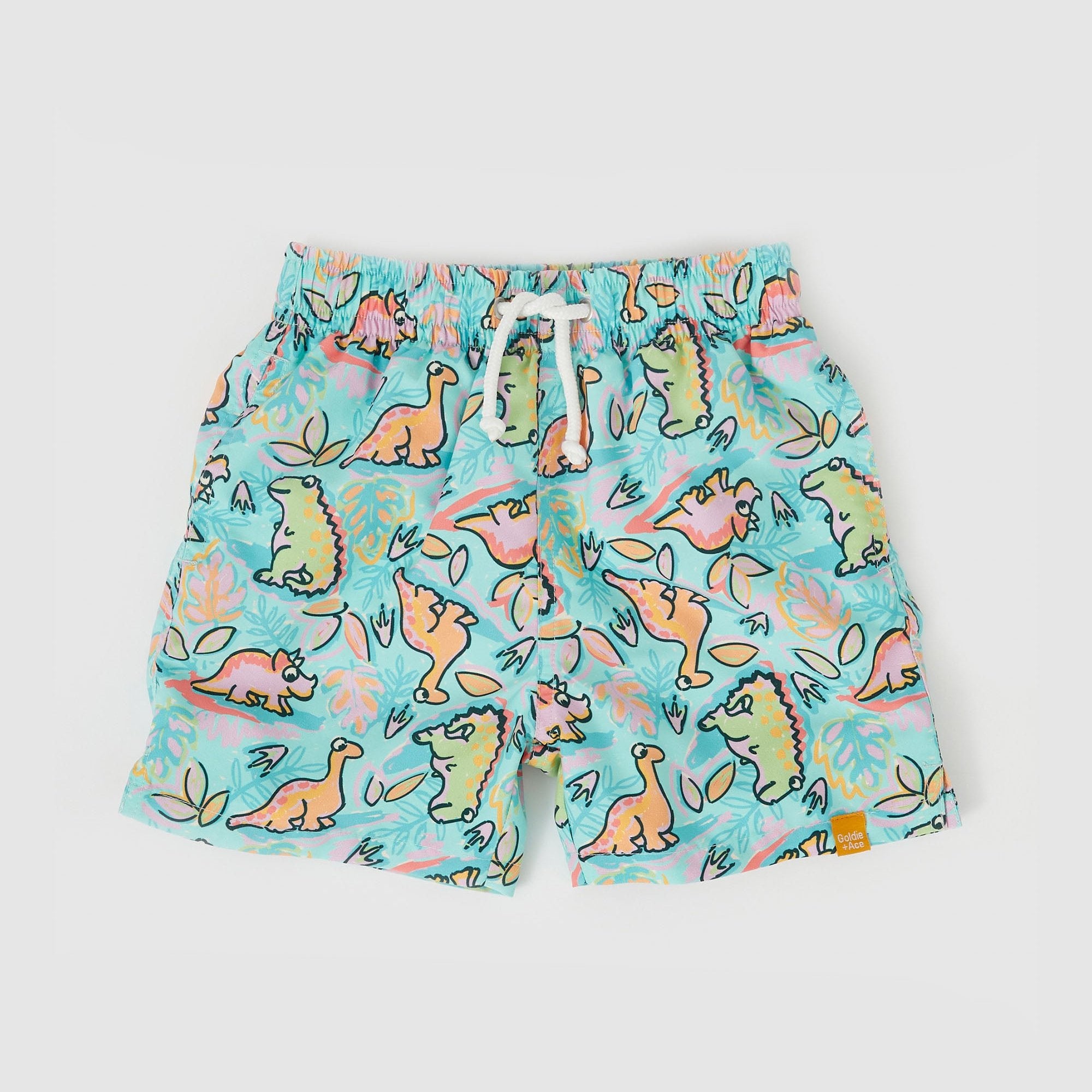 GOLDIE & ACE BOARD SHORTS: DINO JUNGLE