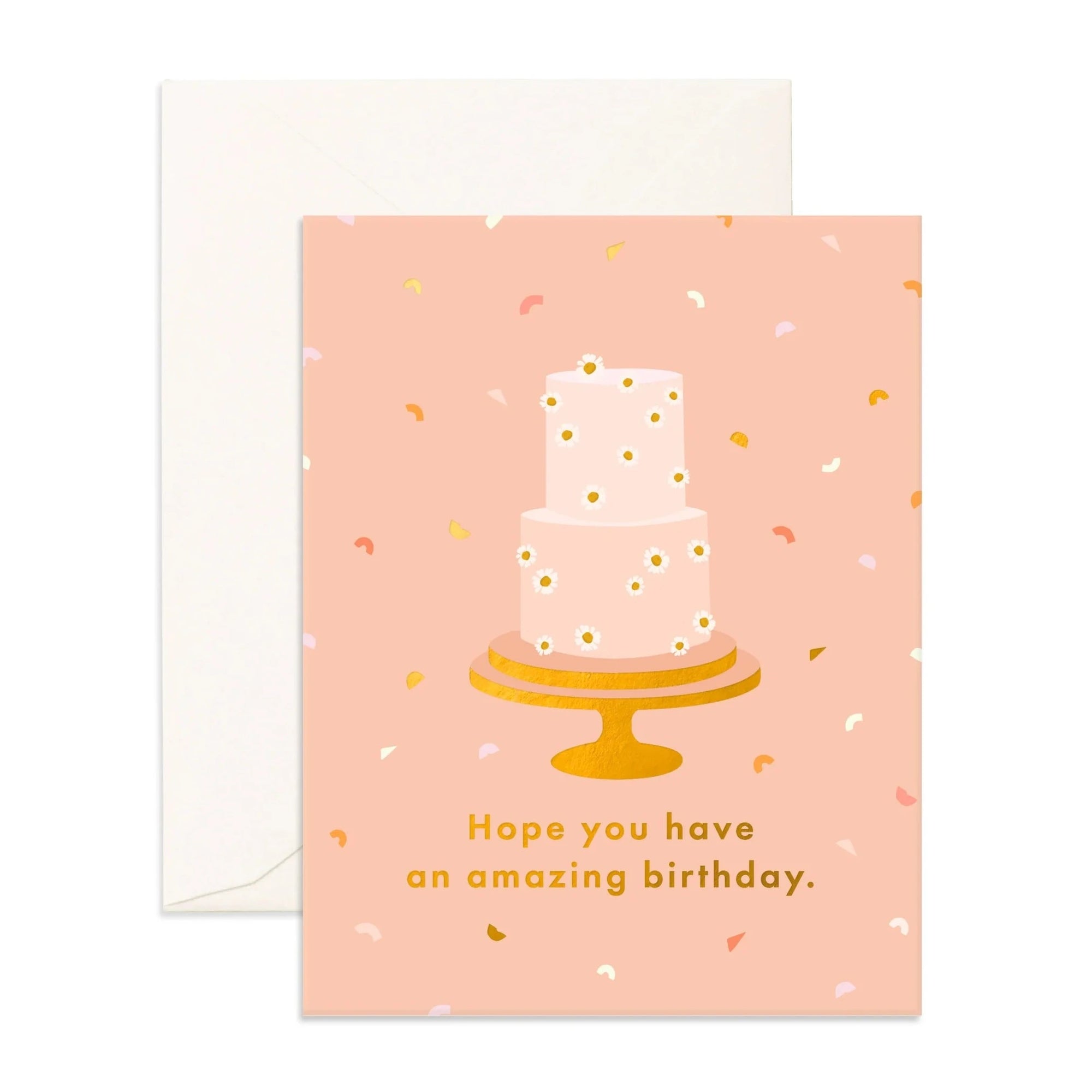 FOX & FALLOW BIRTHDAY CAKE DAISIES CARD