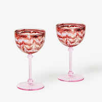 BONNIE AND NEIL WATERCOLOUR PINK COUPES: 2PC