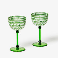 BONNIE AND NEIL WATERCOLOUR GREEN COUPES: 2PC