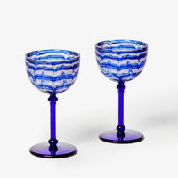 BONNIE AND NEIL WATERCOLOUR BLUE COUPES: 2PC