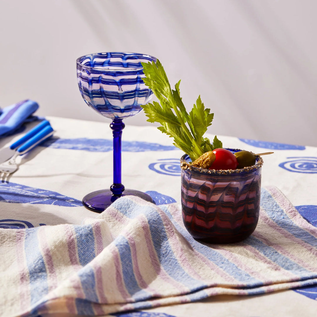 BONNIE AND NEIL WATERCOLOUR BLUE TUMBLERS: 2PC