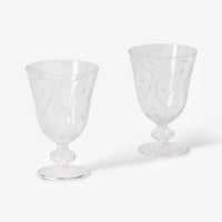 BONNIE AND NEIL WAVES PINK GOBLETS: 2PC