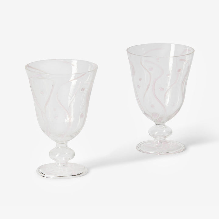 BONNIE AND NEIL WAVES PINK GOBLETS: 2PC