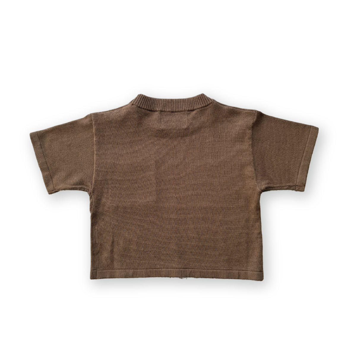 GROWN KNITTED POCKET TEE: CAFE