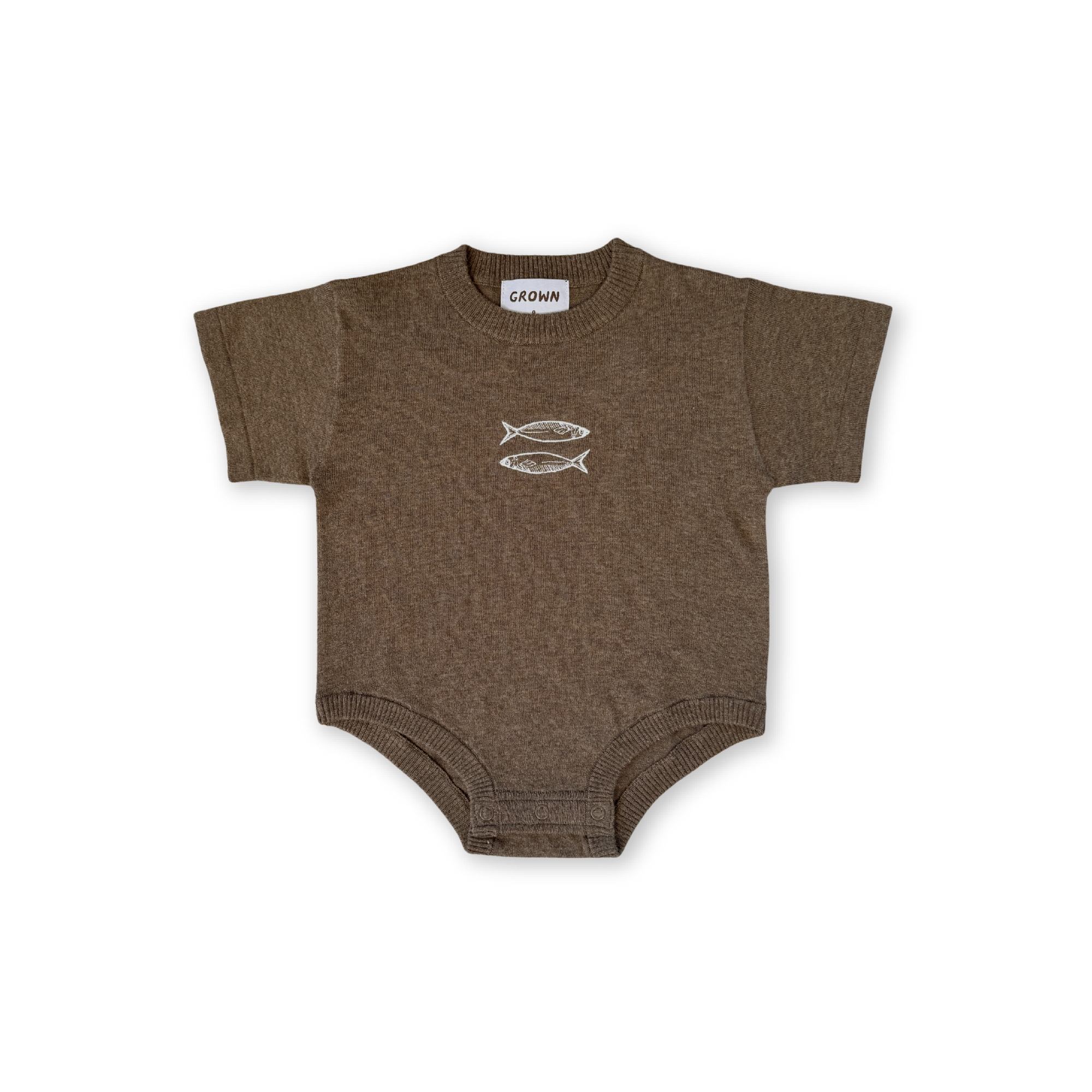 GROWN ORGANIC SARDINE OVERSIZED ROMPER: MUD