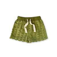 GROWN TERRY TOWELLING FLOW SHORTS: LEAF