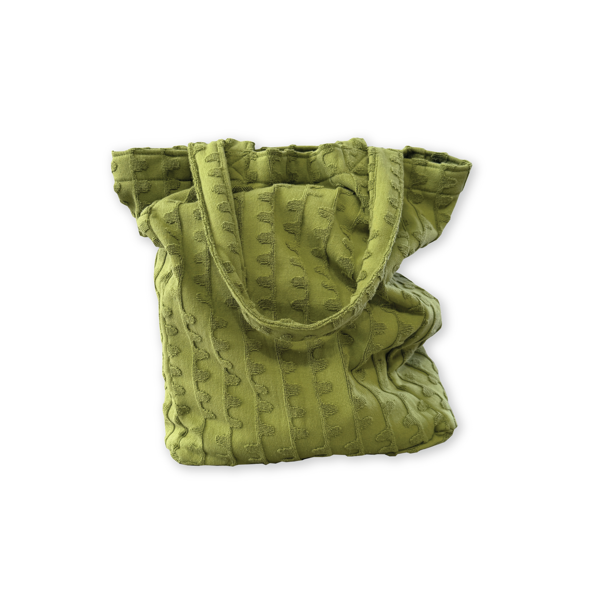 GROWN TERRY TOWELLING FLOW BEACH TOTE: LEAF