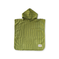 GROWN TERRY TOWELLING FLOW PONCHO: LEAF