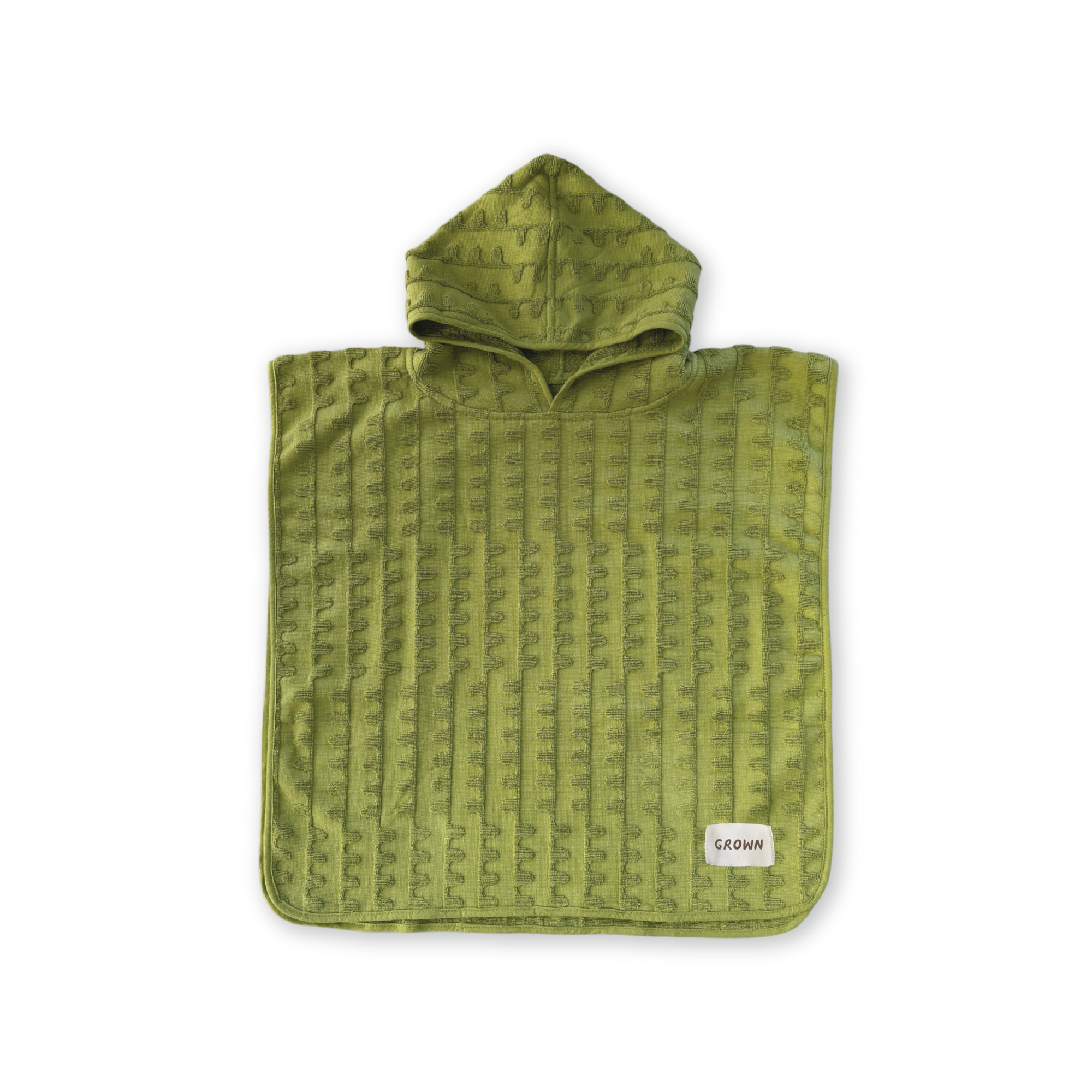 GROWN TERRY TOWELLING FLOW PONCHO: LEAF