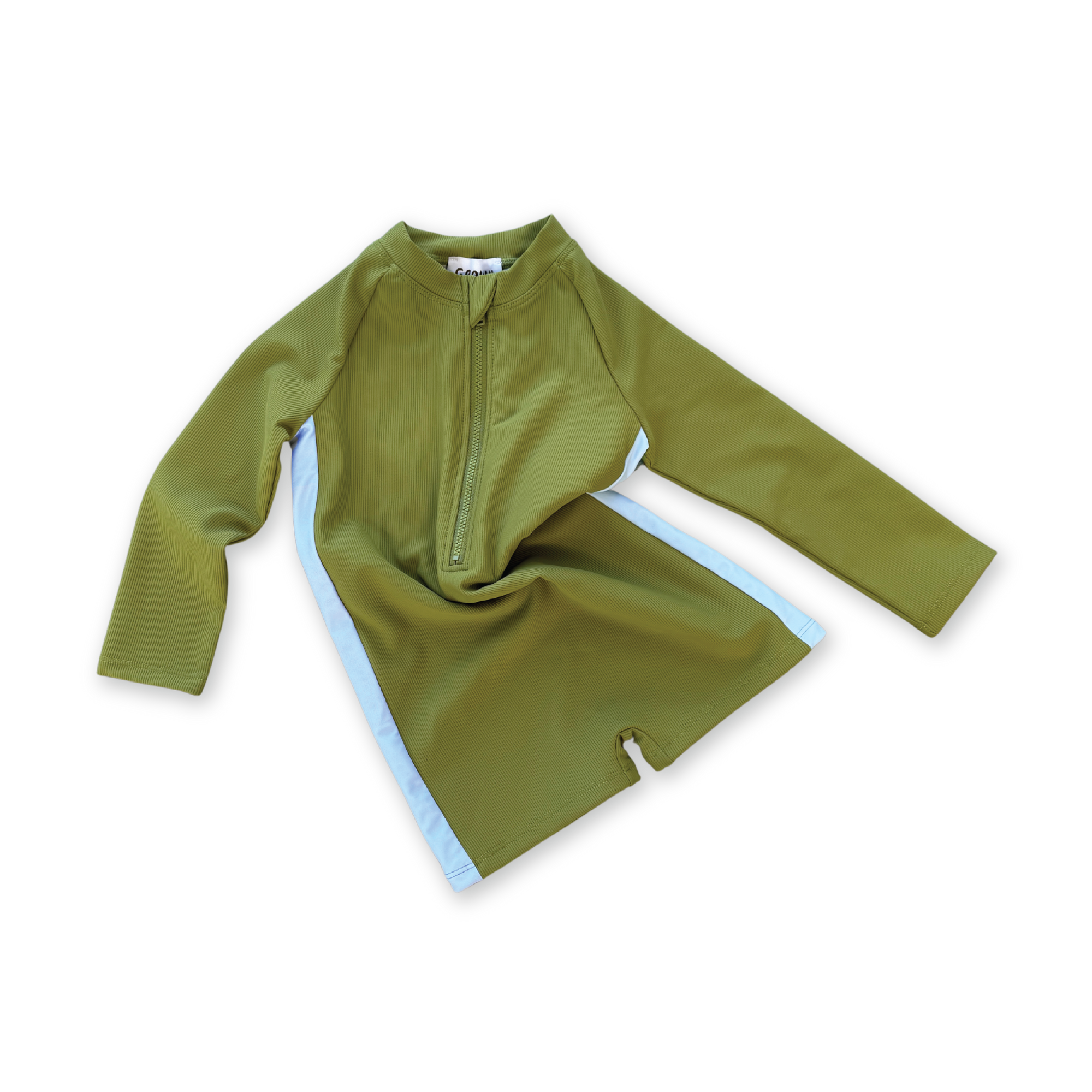 GROWN ZIP LONG SLEEVE ONE PIECE: LEAF