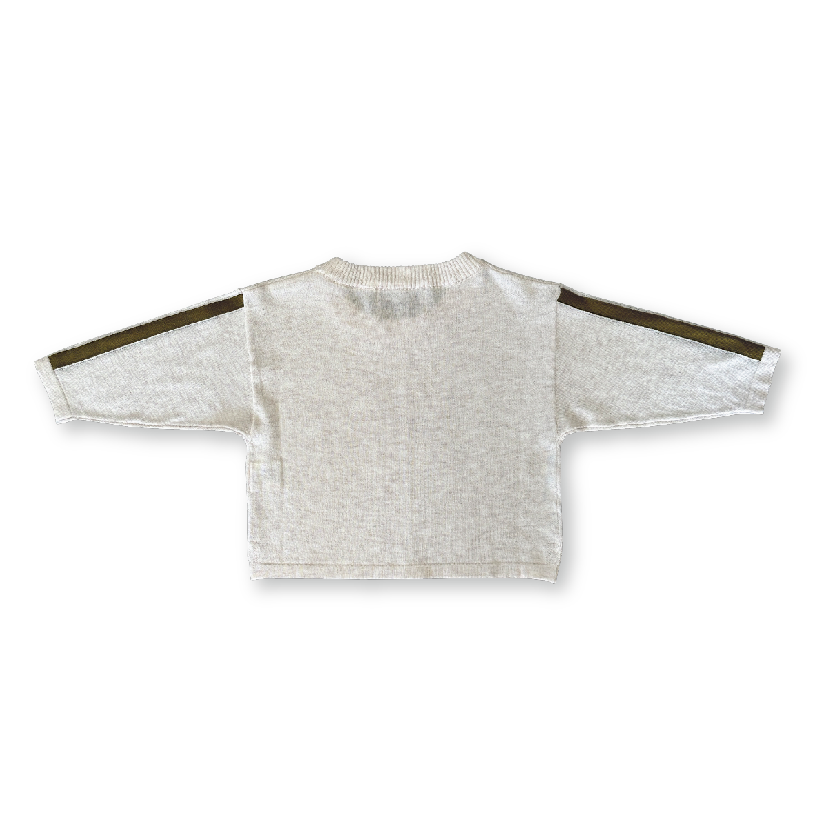 GROWN L/S STRIPE TEE: COCONUT