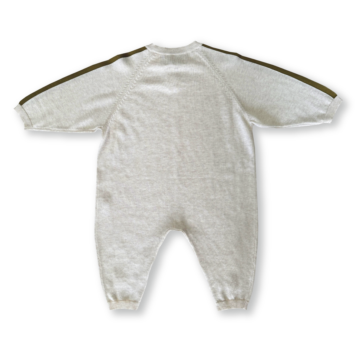 GROWN STRIPE SLEEVE STARSUIT: COCONUT