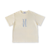 GROWN LADIES SARDINE EMBROIDERED TEE: MILK