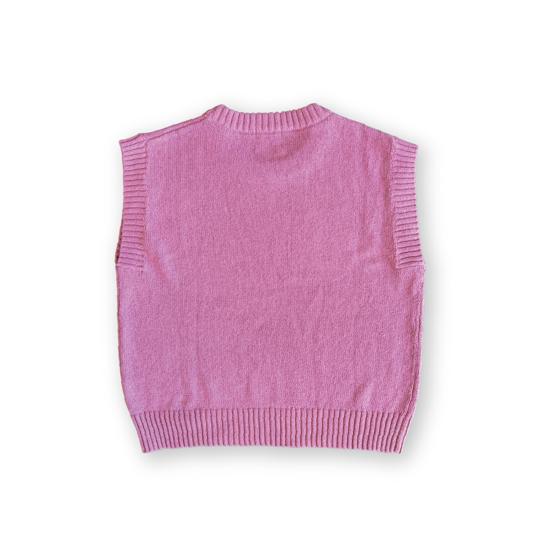 GROWN LADIES JERSEY KNIT VEST: RASPBERRY