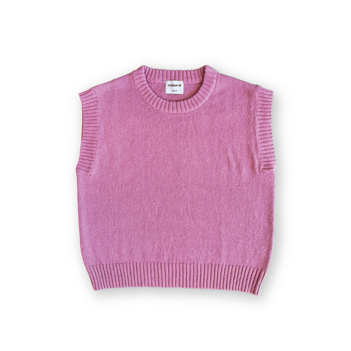 GROWN LADIES JERSEY KNIT VEST: RASPBERRY