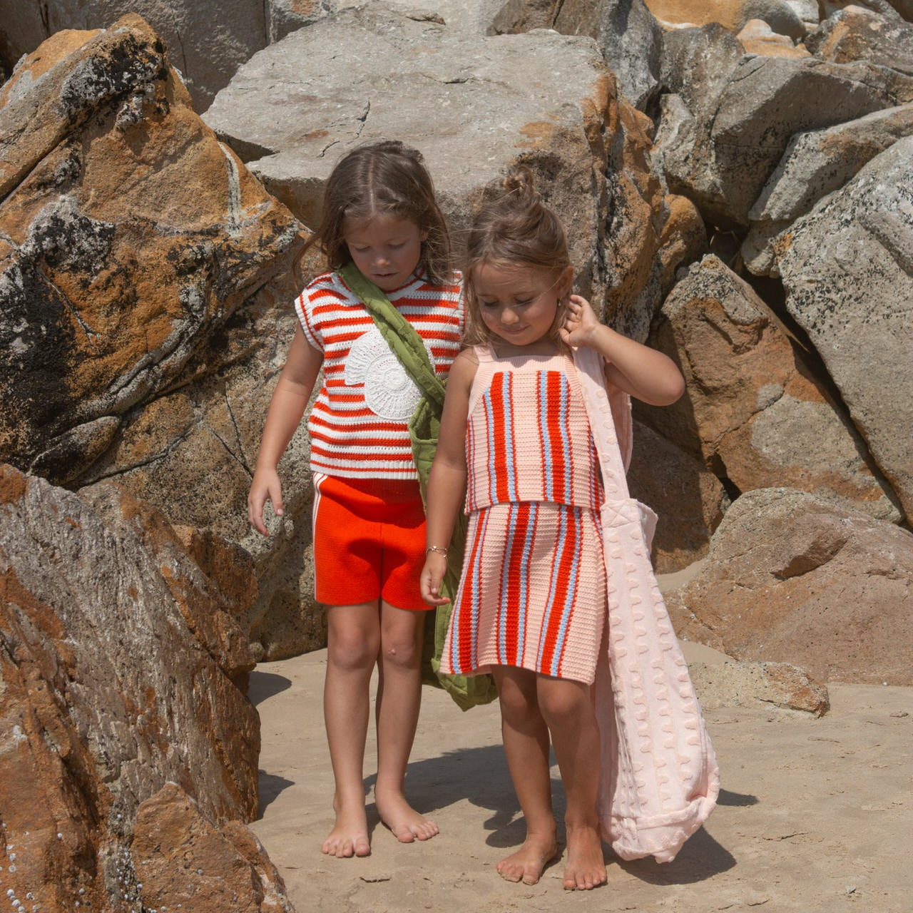 GROWN TERRY TOWELLING FLOW BEACH TOTE: LEAF