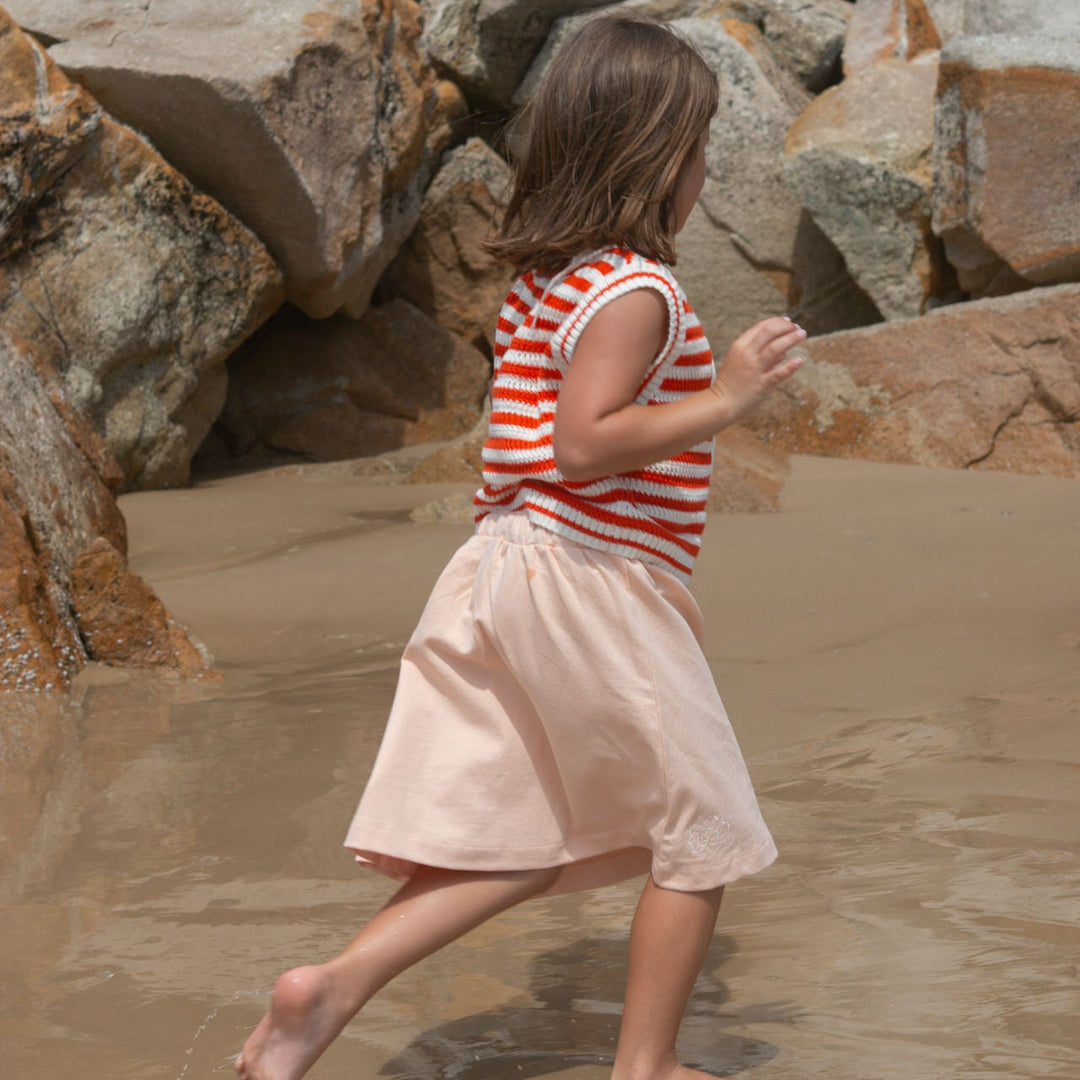 GROWN FRENCH TERRY SHELL SKIRT: PEACHY