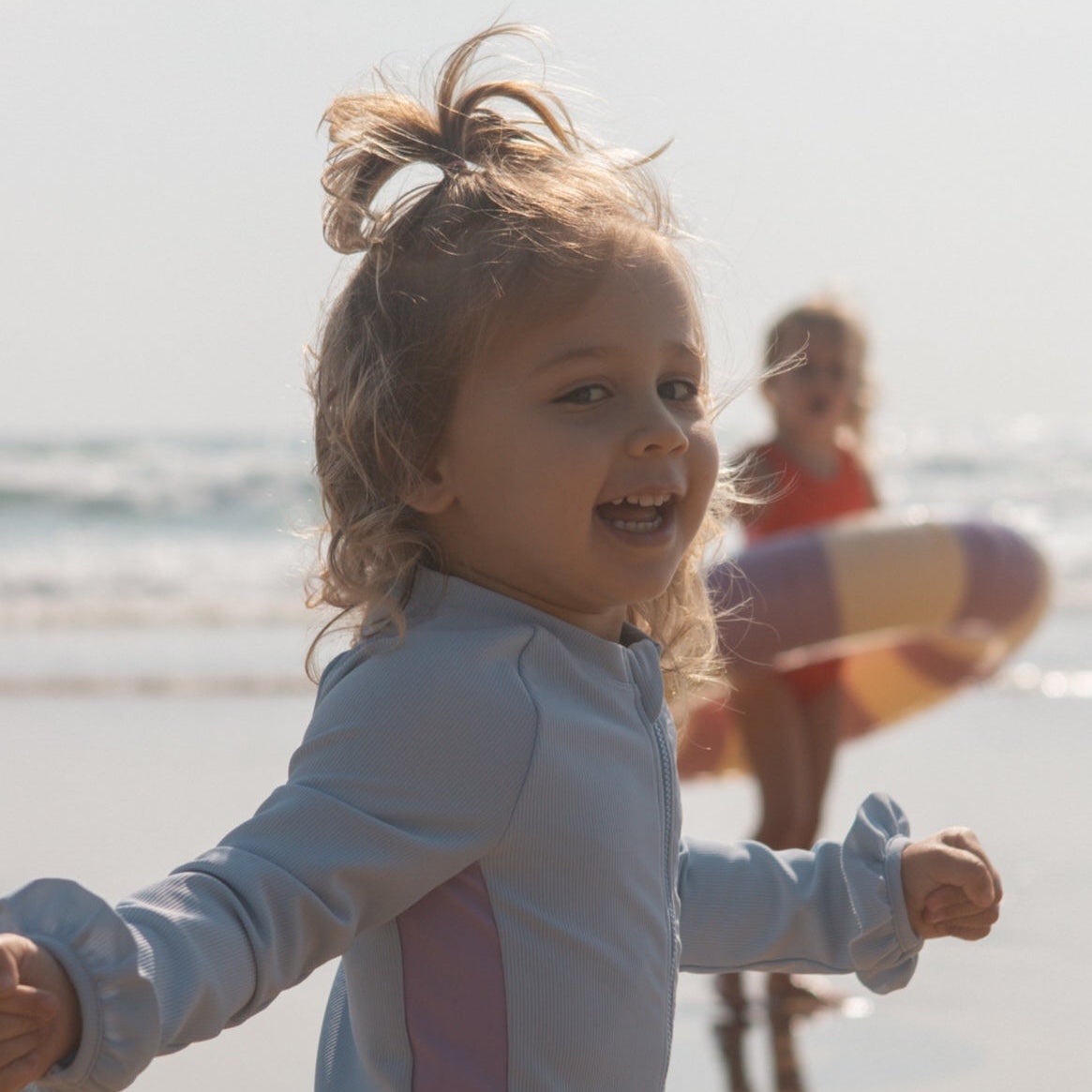 GROWN ZIP LONG SLEEVE ONE PIECE: OCEAN