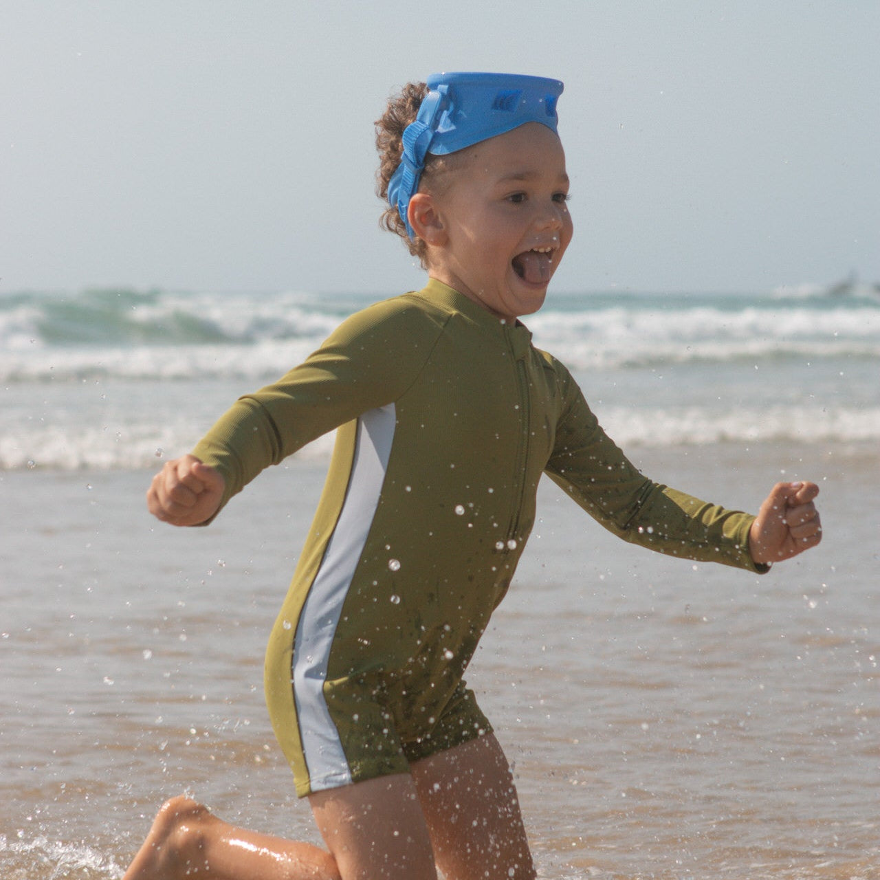 GROWN ZIP LONG SLEEVE ONE PIECE: LEAF