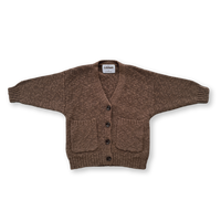 GROWN TEXTURED CARDIGAN: MUD