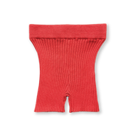 GROWN RIBBED BIKE SHORTS: PORT RED