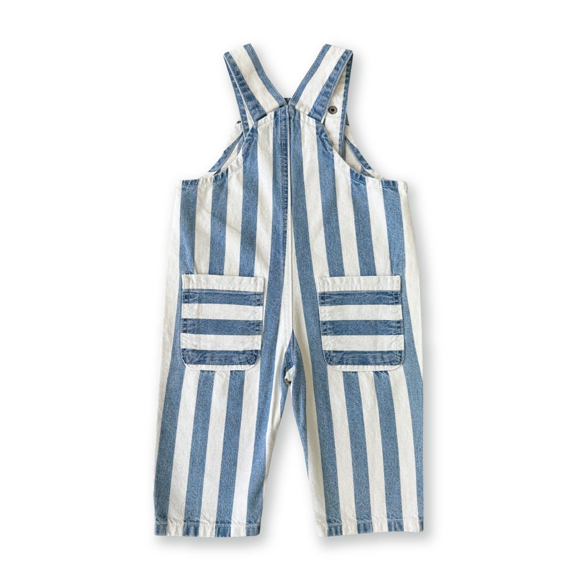 GROWN DENIM STRIPE OVERALLS