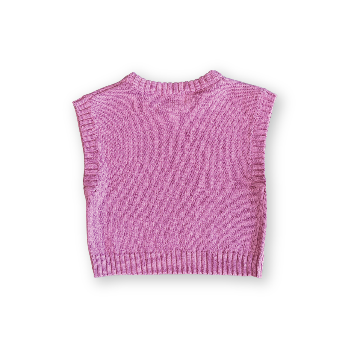 GROWN JERSEY KNIT VEST: RASPBERRY