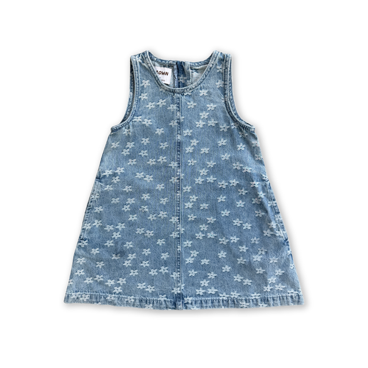 GROWN DAISY DENIM SHIFT DRESS