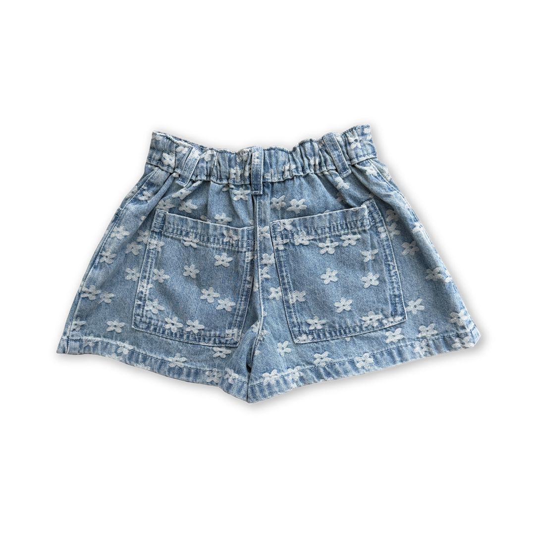 GROWN DAISY DENIM SWING SHORTS