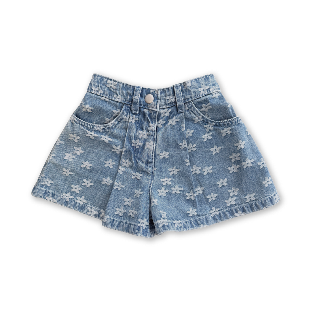 GROWN DAISY DENIM SWING SHORTS