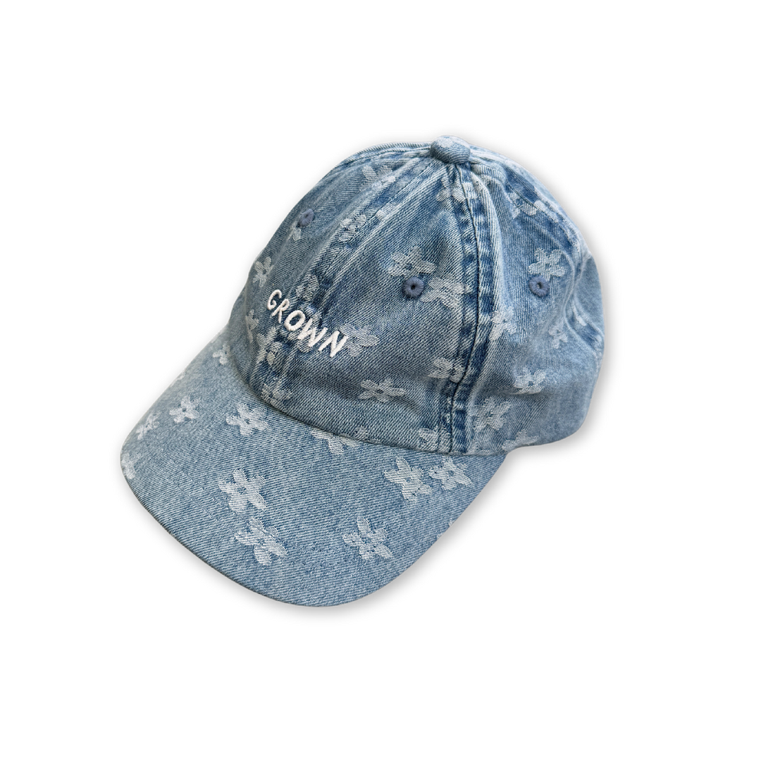 GROWN DAISY DENIM CAP, ADULTS