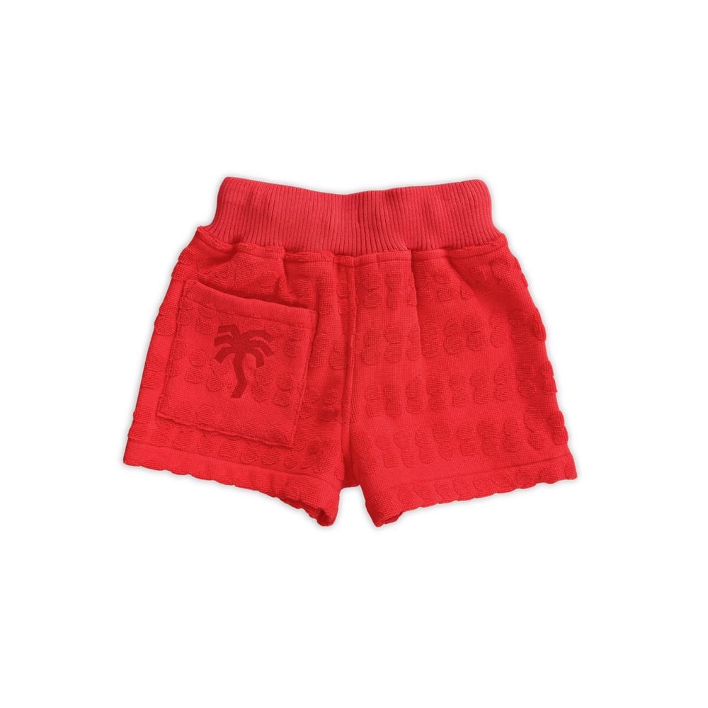 GROWN BUBBLE TERRY TOWELLING SHORTS, FIESTA