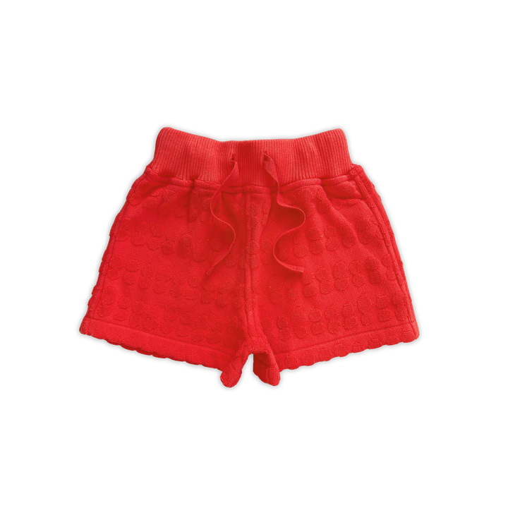 GROWN BUBBLE TERRY TOWELLING SHORTS, FIESTA