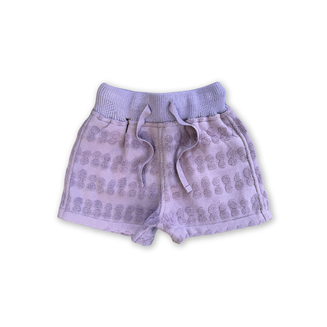GROWN BUBBLE TERRY TOWELLING SHORTS, MAUVE