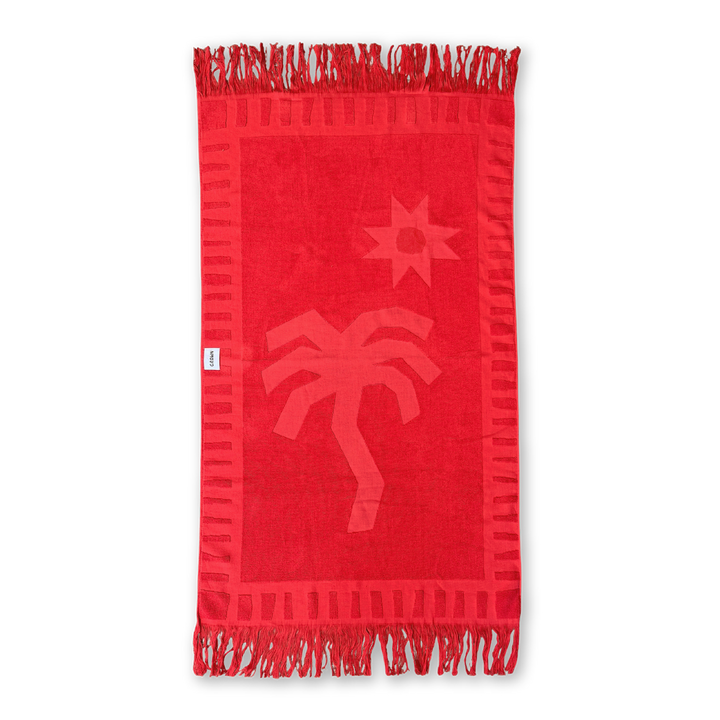 GROWN BUBBLE TERRY TOWELLING BEACH TOWEL, FIESTA