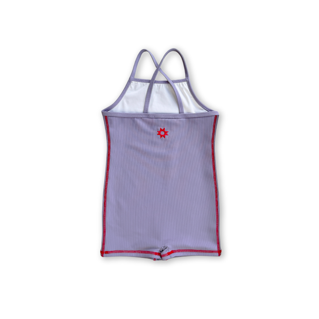GROWN RIBBED SWIM SUIT, MAUVE