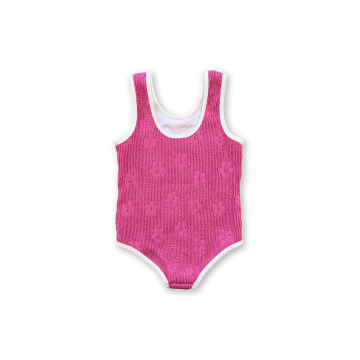 GROWN RIBBED POSY SWIM SUIT, BERRY