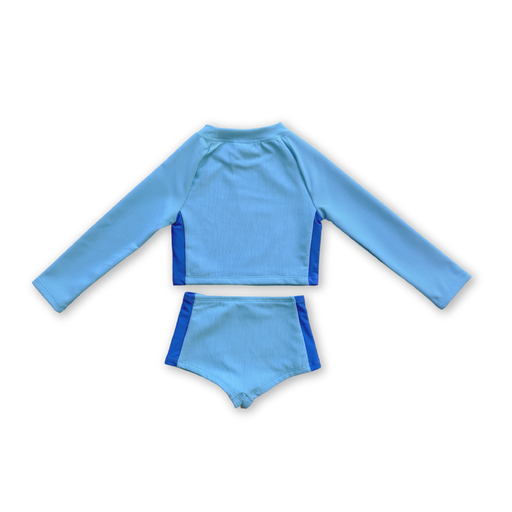 GROWN 2-PIECE LS SWIM SUIT, WAVES