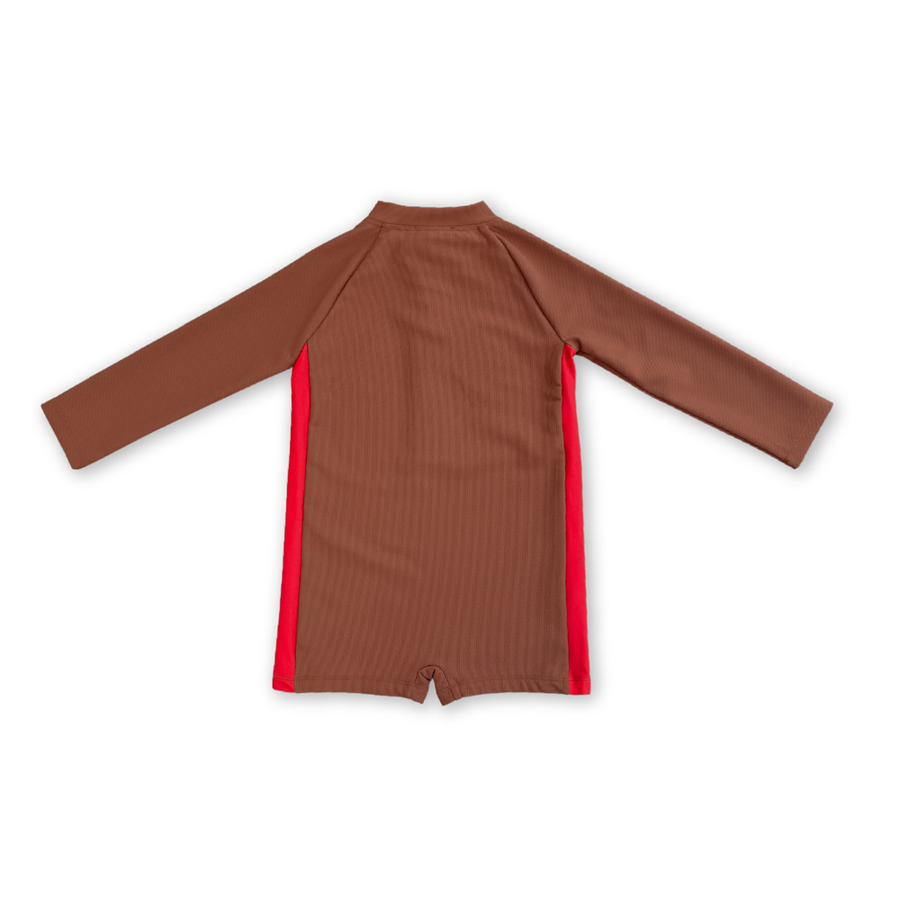 GROWN ZIP LS SWIM SUIT, TEDDY