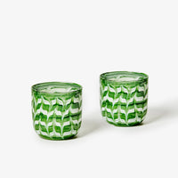 BONNIE AND NEIL WATERCOLOUR GREEN TUMBLERS: 2PC